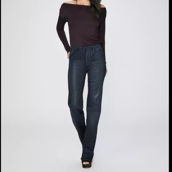 Paige Blake High-Rise Straight Leg Stunner Luxe Coating jeans Size 26 - Picture 1 of 16